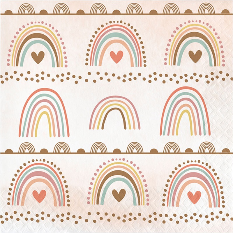 192 pc Bulk Boho Rainbow Luncheon Napkins