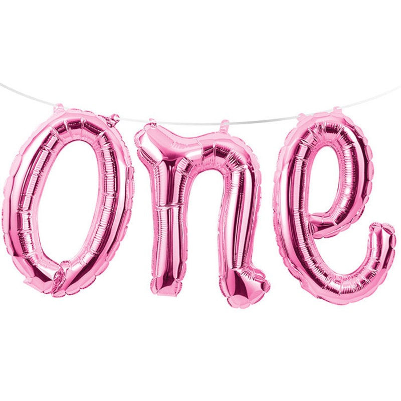 1st Birthday Girl "One" Balloon Banner