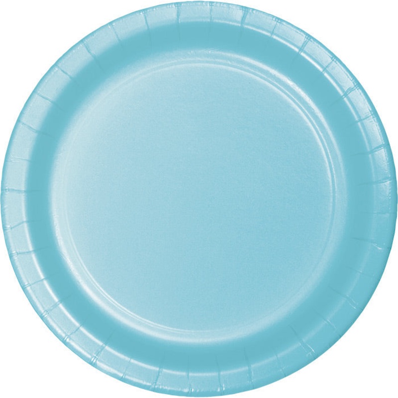 240 pc Bulk Pastel Blue Paper 6.75 inch Dessert Plates