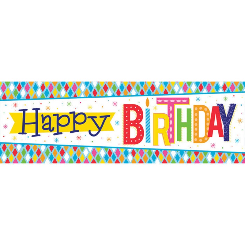 6 pc Bulk Bright Birthday Giant Party Banners