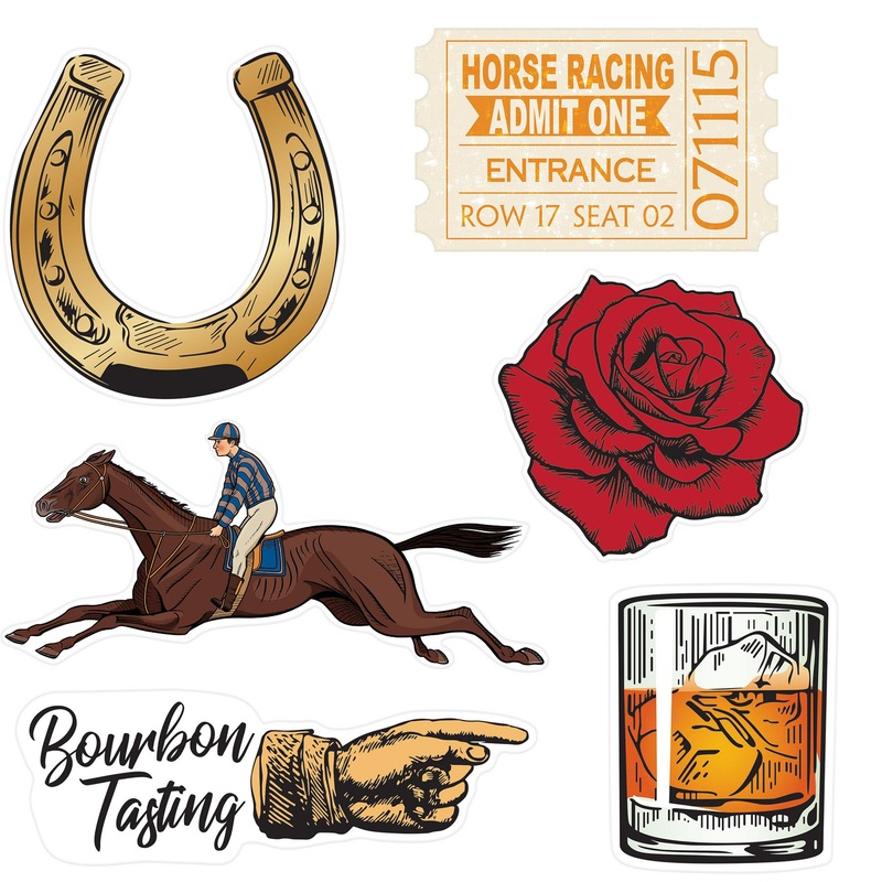 72 Pack Beistle Vintage Horse Racing Mini Cutouts