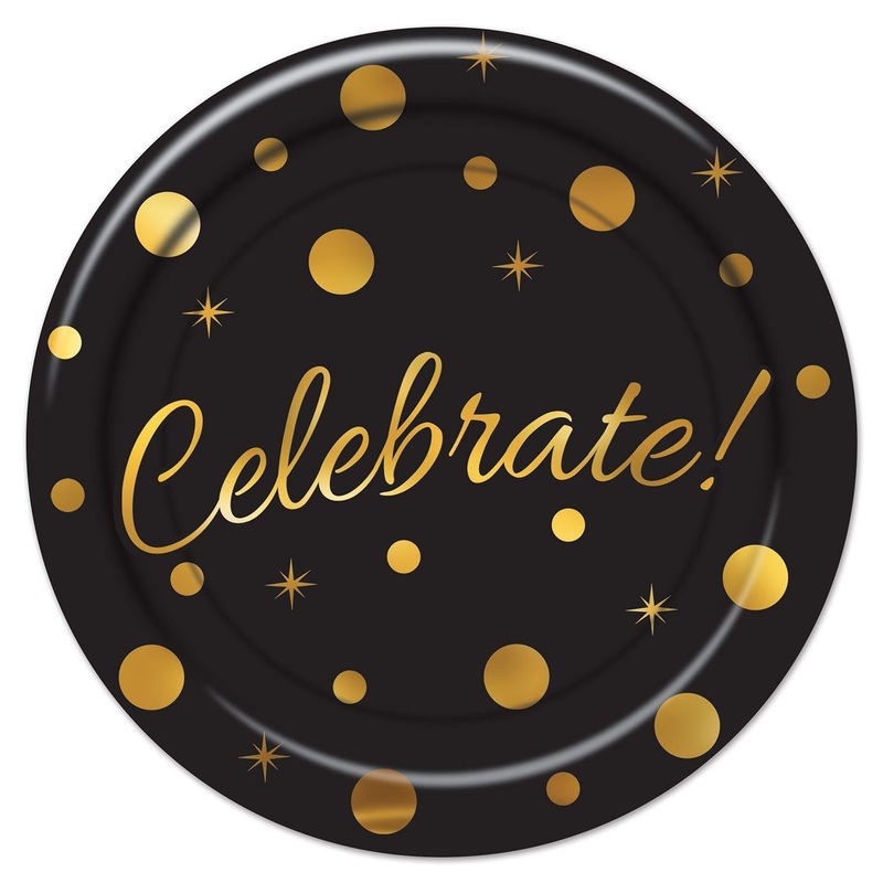96 Pack Beistle Celebrate! Party Paper Plates 9 inch