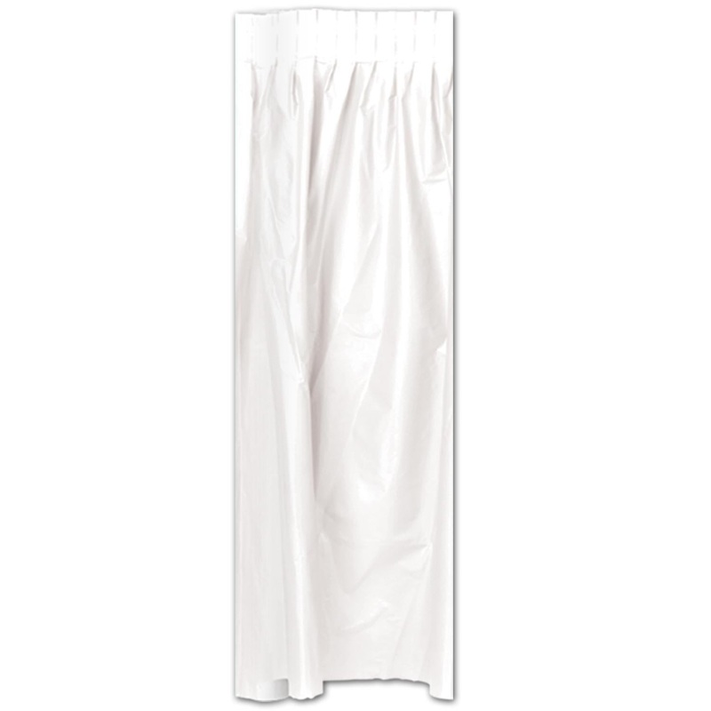 Bulk 6 Pack Beistle White Plastic Party Table Skirt - self-adhesive