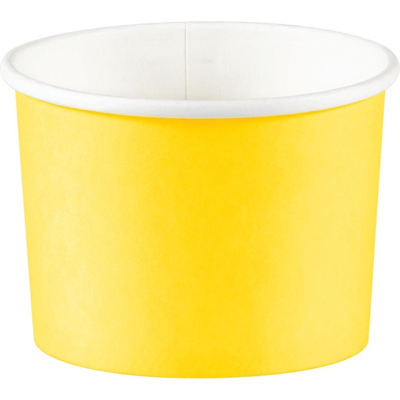 School Bus Yellow 8 oz Paper Treat Cups (8/Pkg)