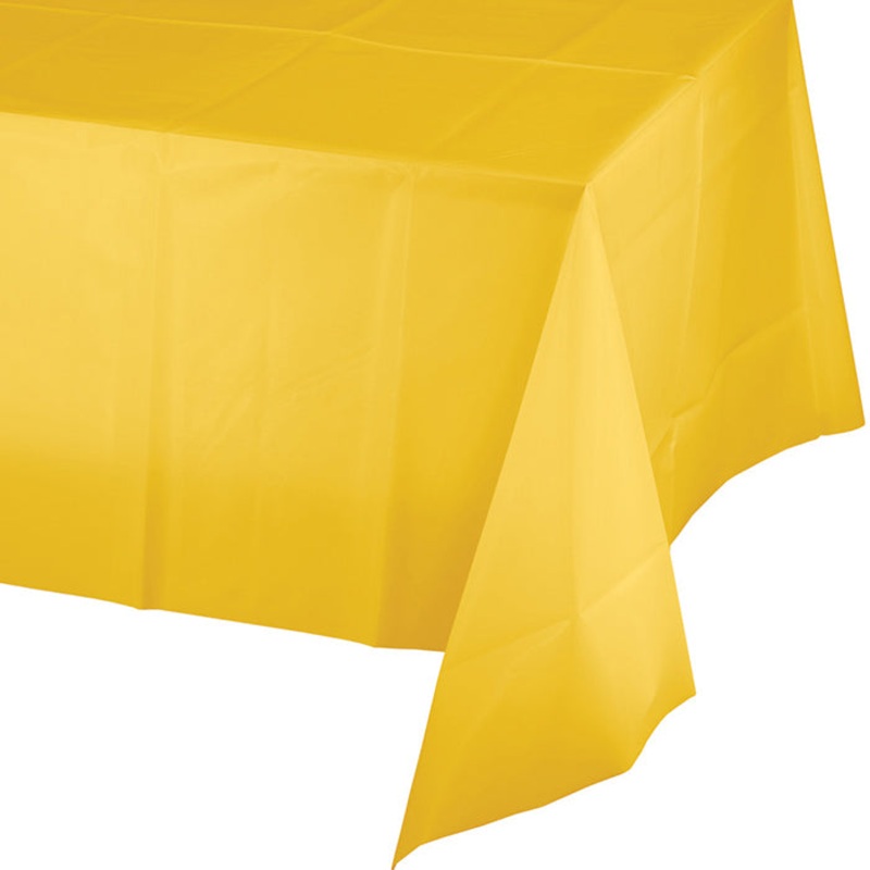 School Bus Yellow Plastic Tablecover 54" X 108"