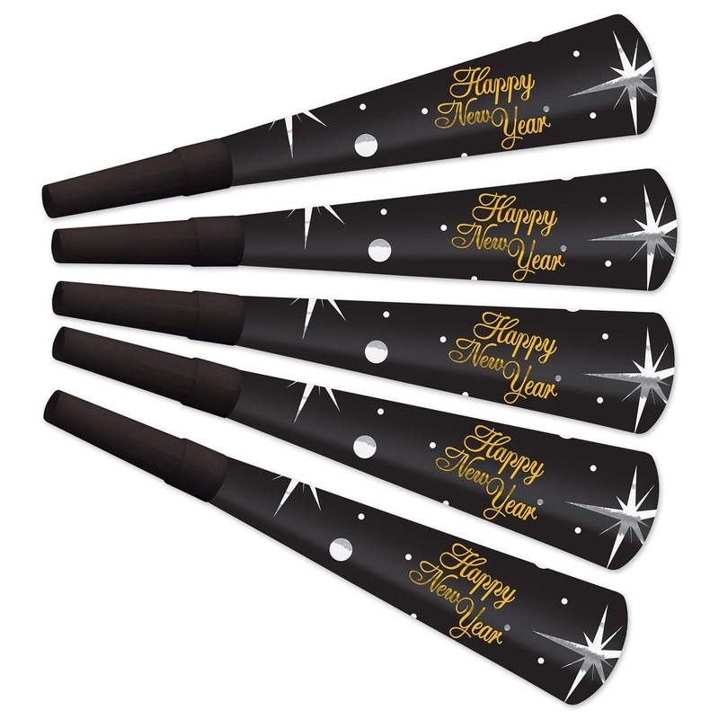 100 Pack Beistle New Year's Eve Shimmer Horns
