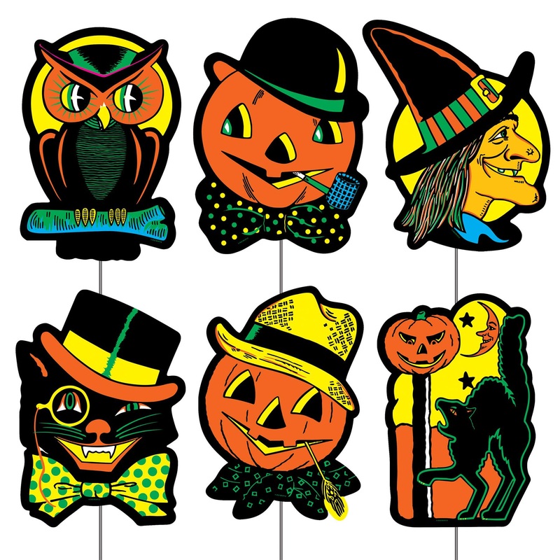 36 Pack Beistle Vintage Plastic Halloween Yard Signs
