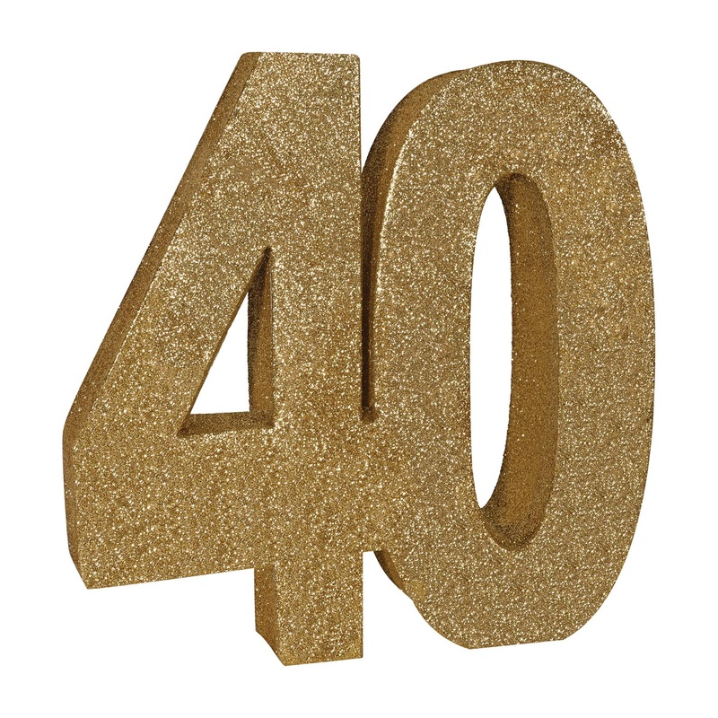 6 Pack Beistle 3-D Glittered 40th Birthday Party Centerpiece