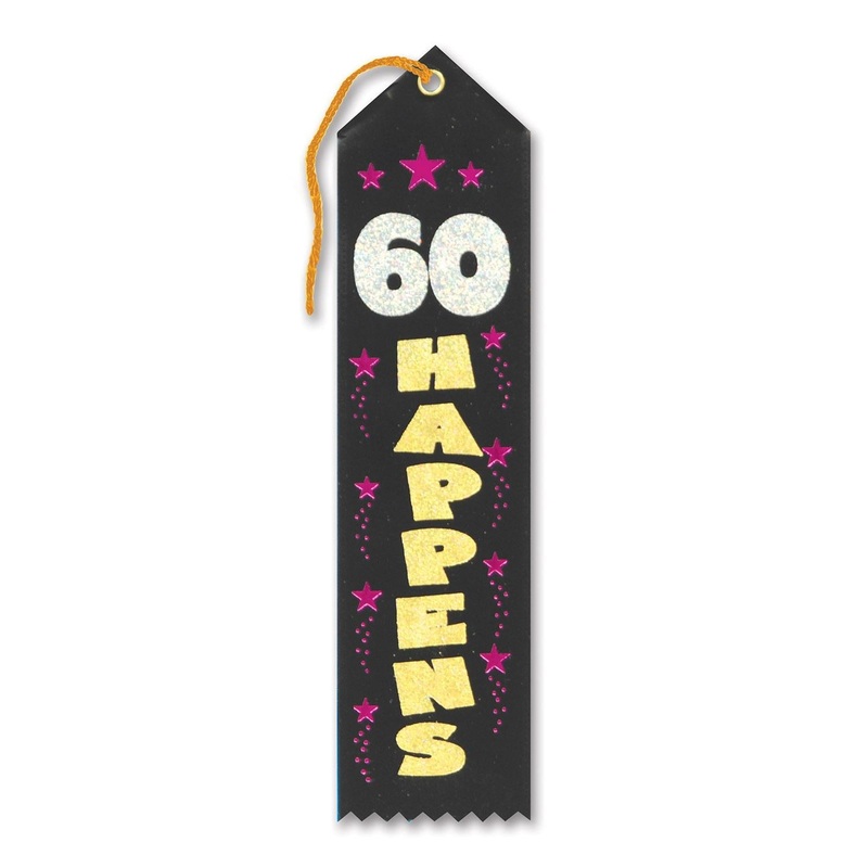 6 Pack Beistle 60 Happens Award Ribbon
