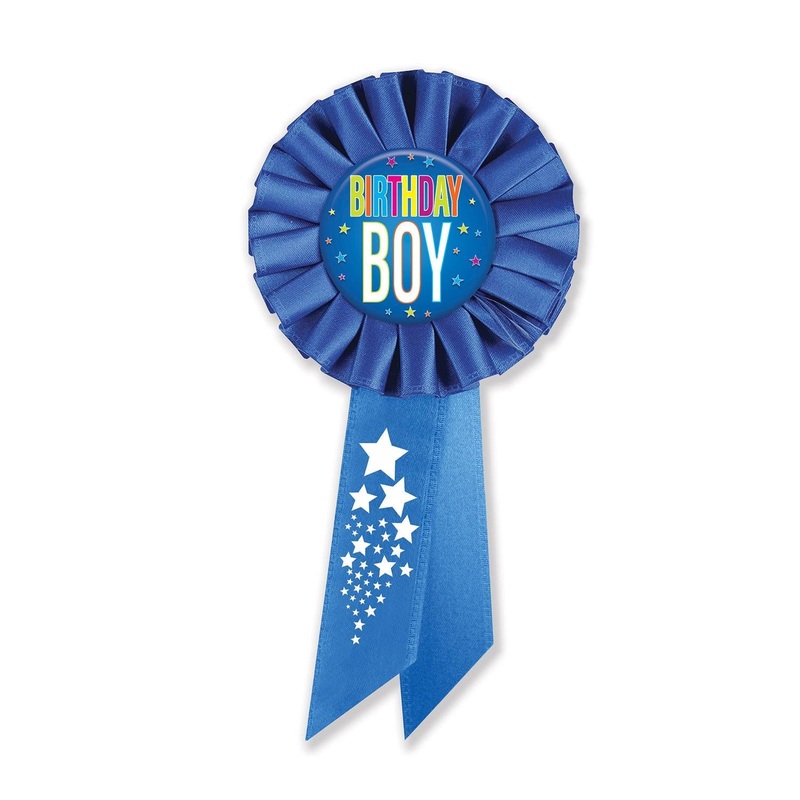 6 Pack Beistle Birthday Boy Rosette With Stars