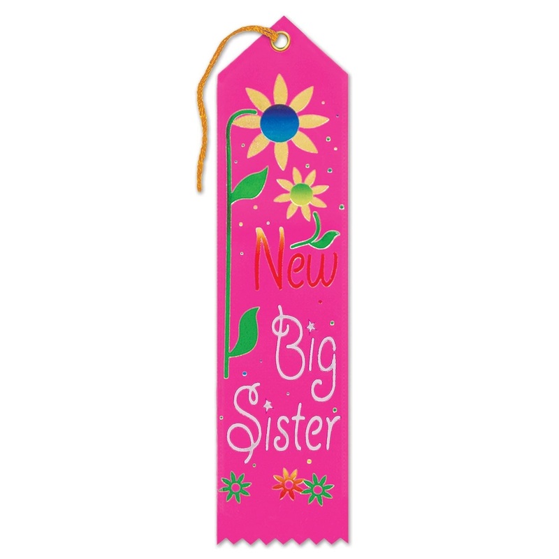6 Pack Beistle New Big Sister Award Ribbon