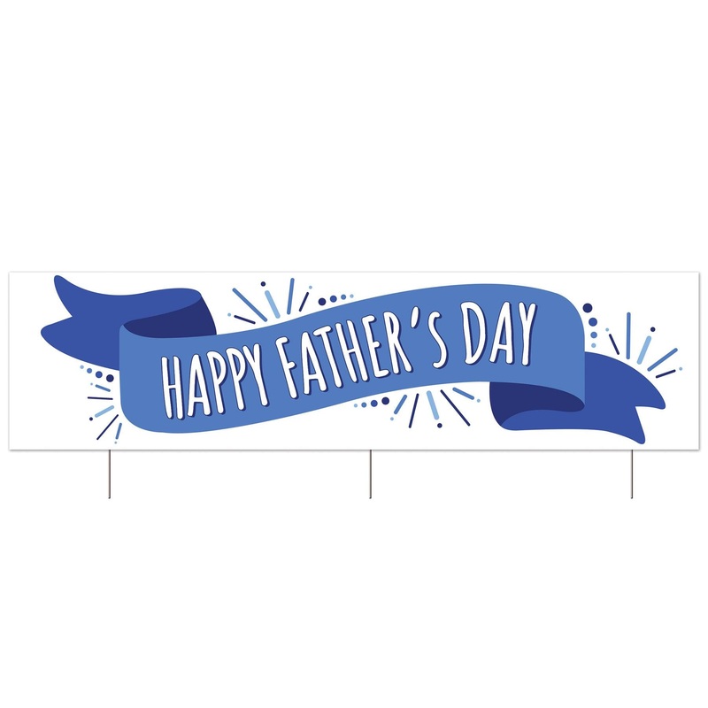 6 Pack Beistle Plastic Jumbo Happy Father's Day Yard Sign