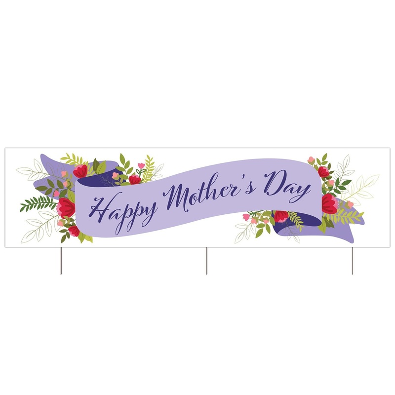 6 Pack Beistle Plastic Jumbo Happy Mother's Day Yard Sign