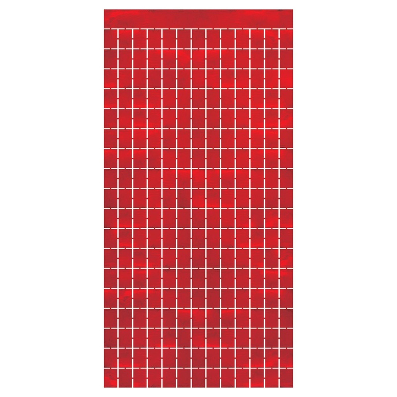 6 Pack Beistle Red Metallic Party Square Curtain