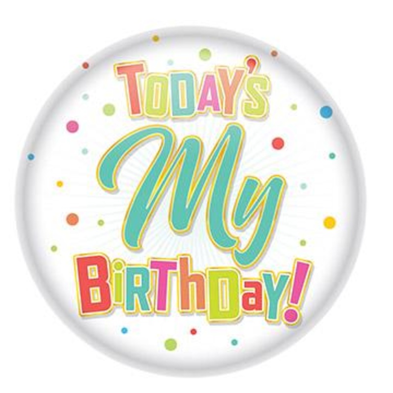 6 Pack Beistle Today's My Birthday Button