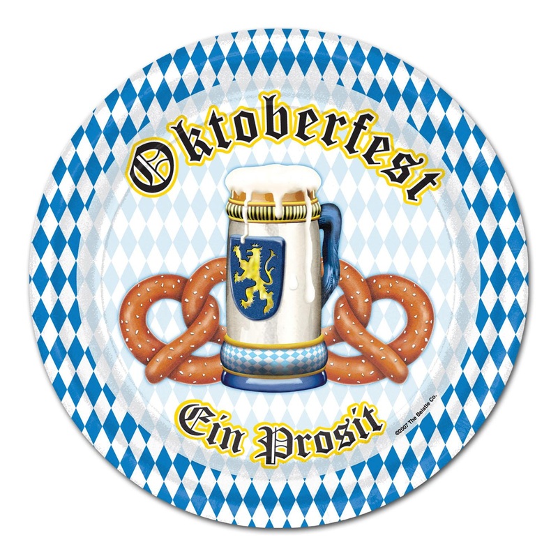 96 Pack Beistle Oktoberfest Theme Paper Plates 9 inch
