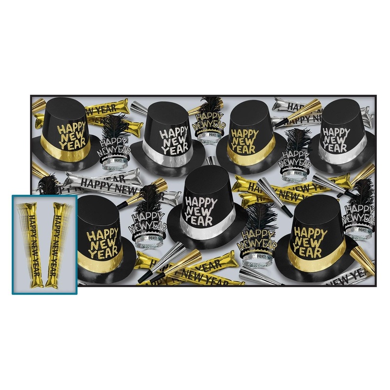 Beistle Midnite Thunder New Year's Eve Party Kit for 50 People