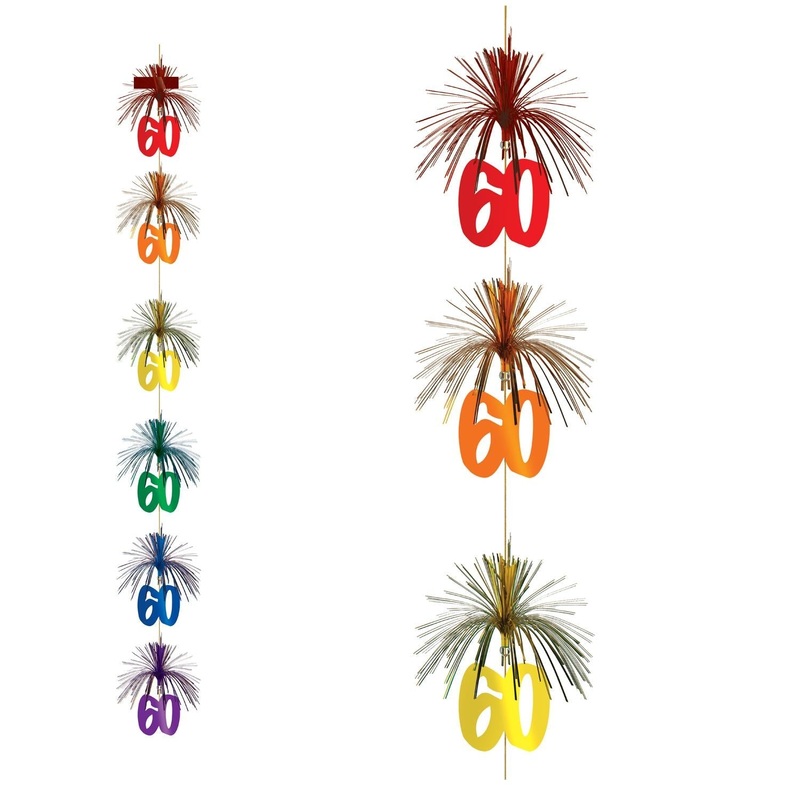 12 Pack Beistle 60th Birthday Party Firework Stringer
