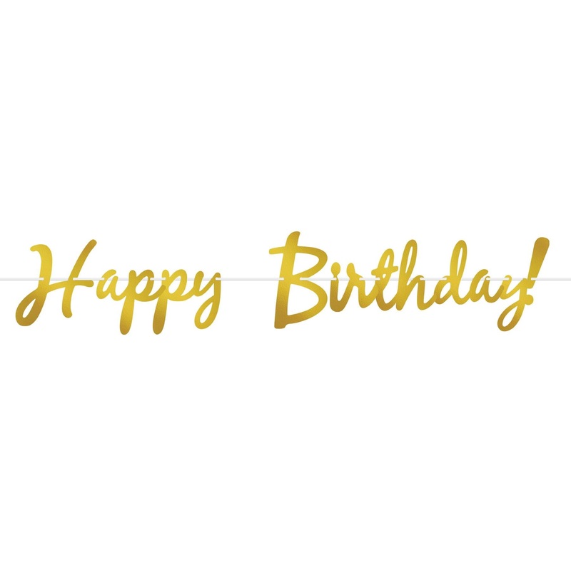 12 Pack Beistle Foil Happy Birthday Party Streamer - gold