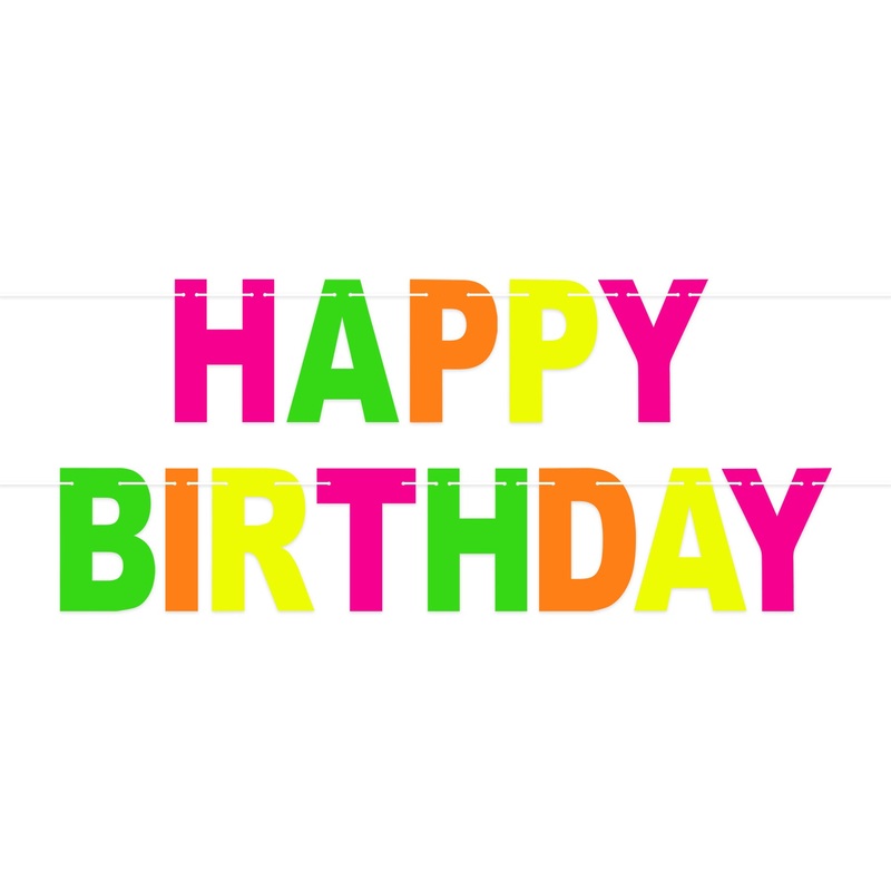 12 Pack Beistle Neon Happy Birthday Streamer