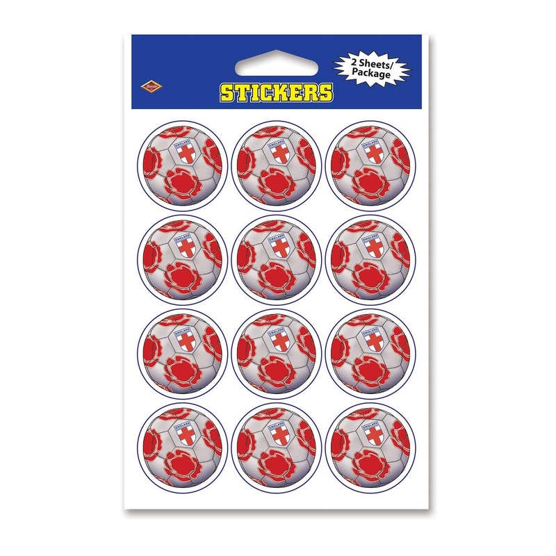 12 Pack Beistle Soccer Party Stickers - England 2 Sheets/Pack