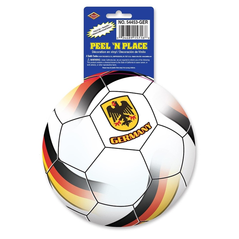 12 Piece Beistle Soccer Party Peel 'N Place Clings - Germany