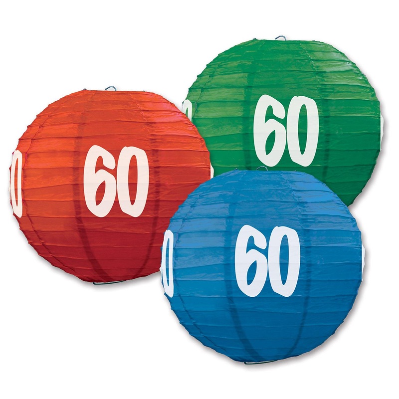 18 Pack Beistle 60th Birthday Party Paper Lanterns