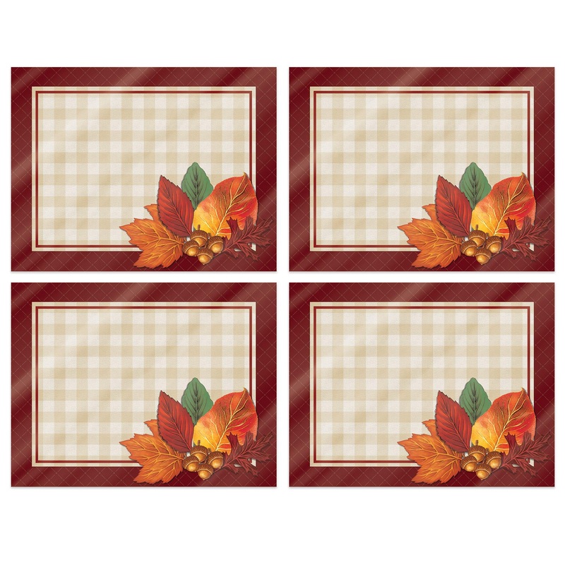 48 Pack Beistle Thanksgiving Plastic Fall Placemats
