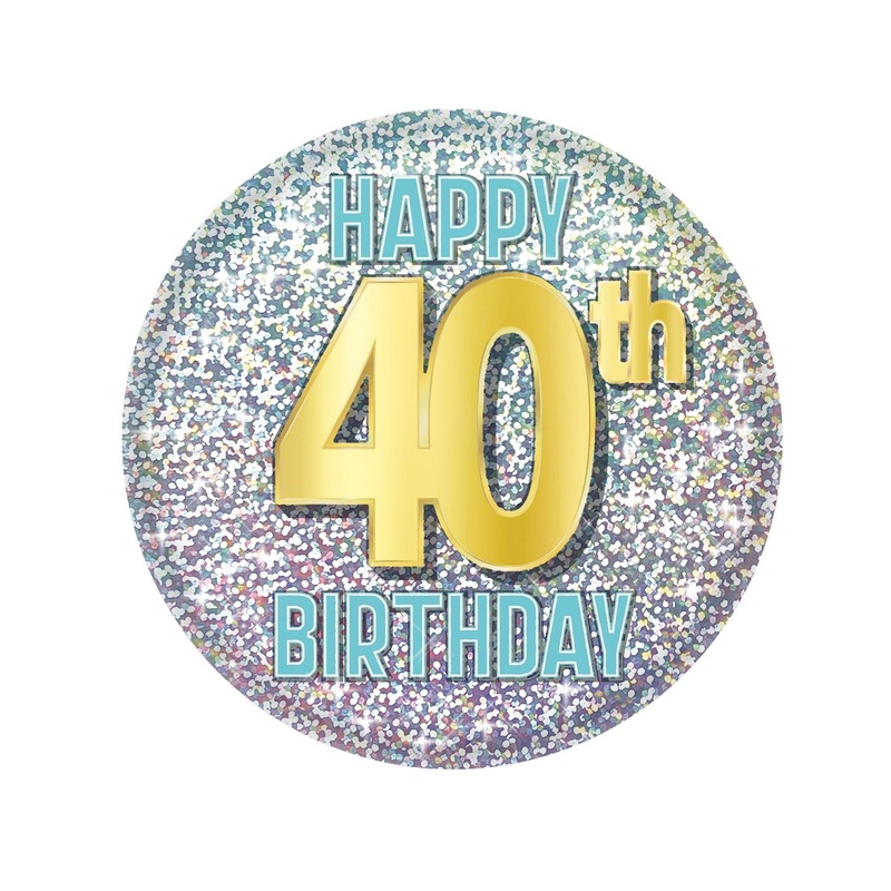 6 Pack Beistle 40th Birthday Button