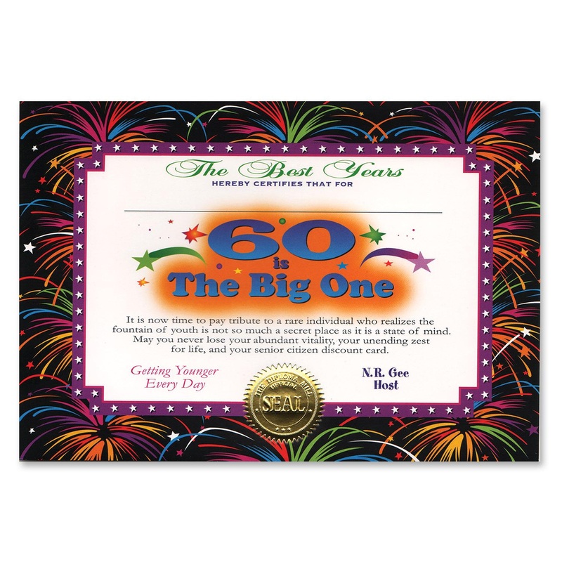 6 Pack Beistle 60 Is The Big One Certificate