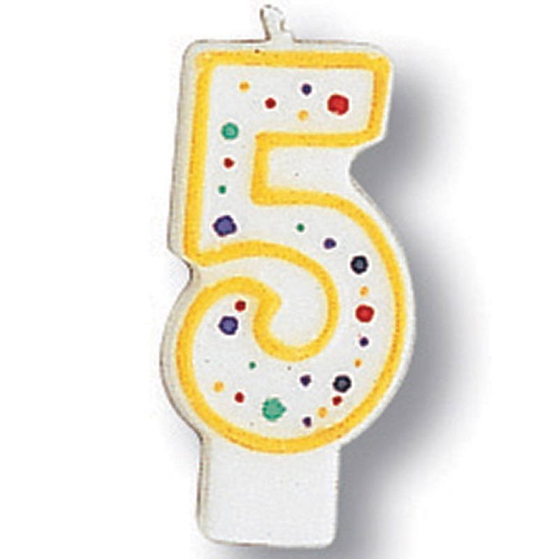 6 pc Bulk Polka Dot #5 Candles