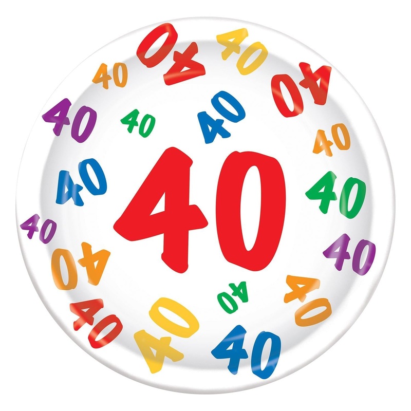 96 Pack Beistle 40th Birthday Party Paper Plates 9 inch