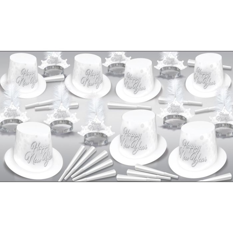 Beistle Whiteout New Year Party Kit for 50 People