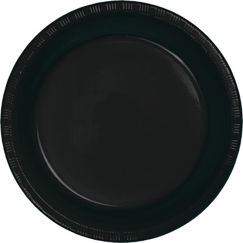 Black Plastic Dessert Plates (20/Pkg)