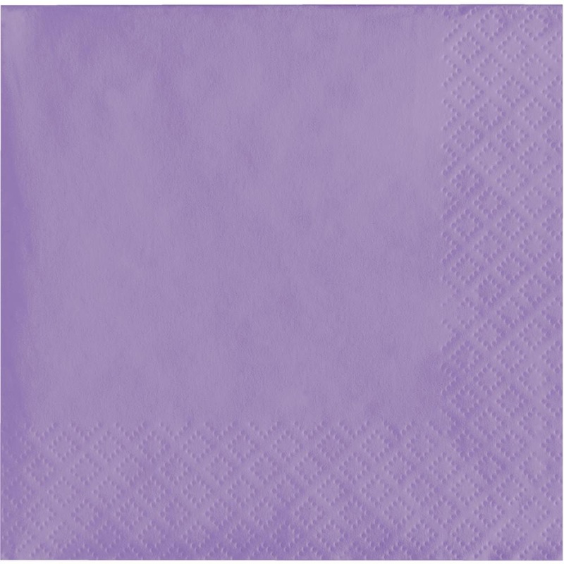 Bulk Pack of 150 Luscious Lavender Beverage Napkins, 3 Ply