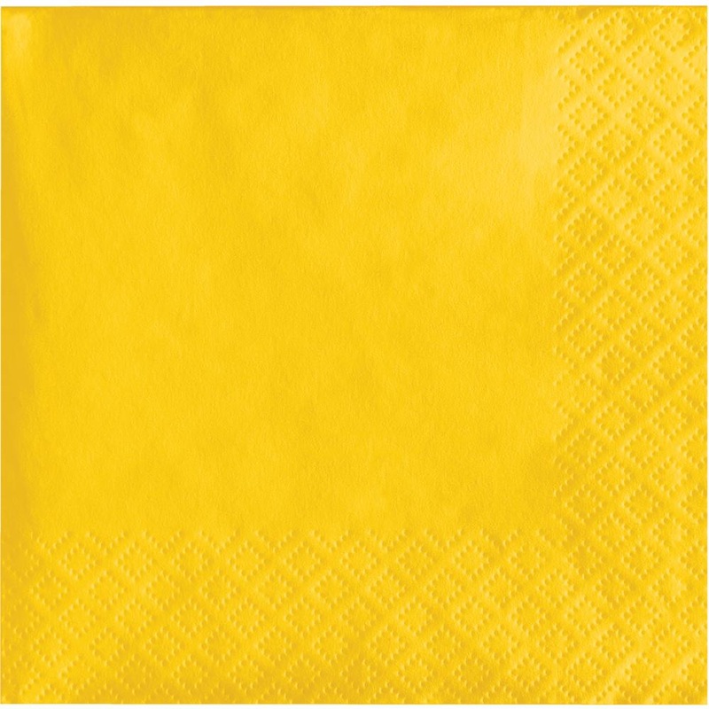 Bulk Pack of 150 School Bus Yellow Beverage Napkins, 3 Ply