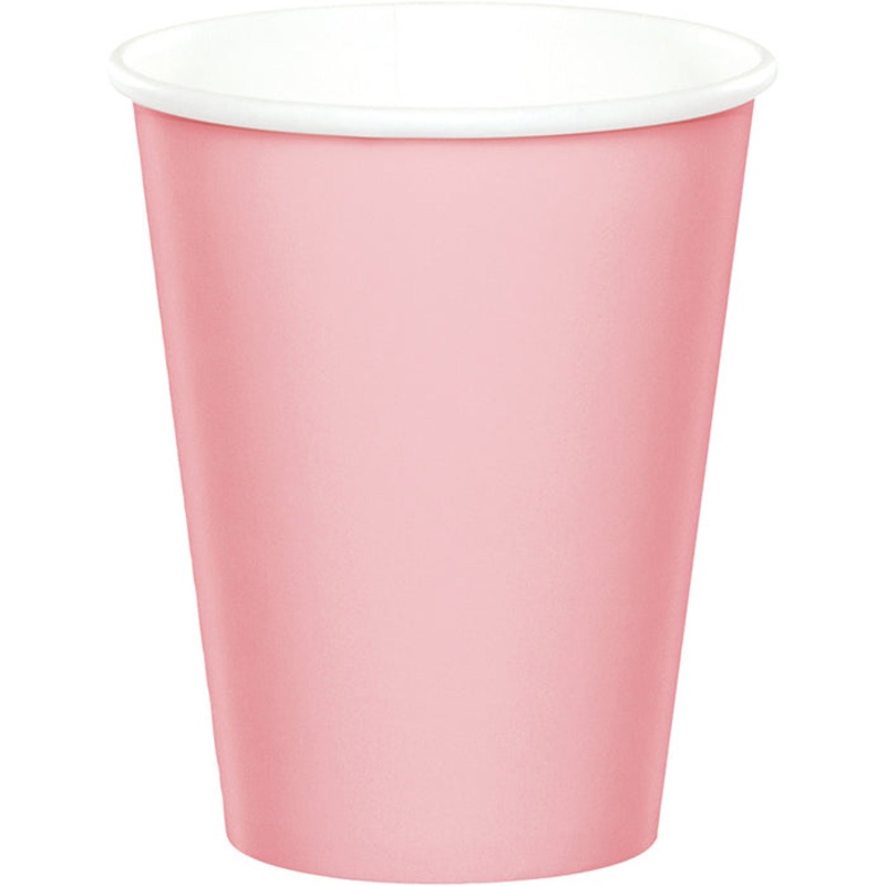 Bulk Pack of 24 Classic Pink Hot/Cold Paper Cups 9 Oz