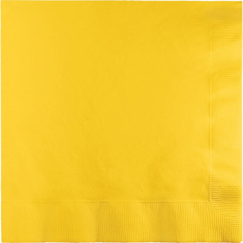 School Bus Yellow Dinner Napkins 3Ply 1/4Fld (25/Pkg)