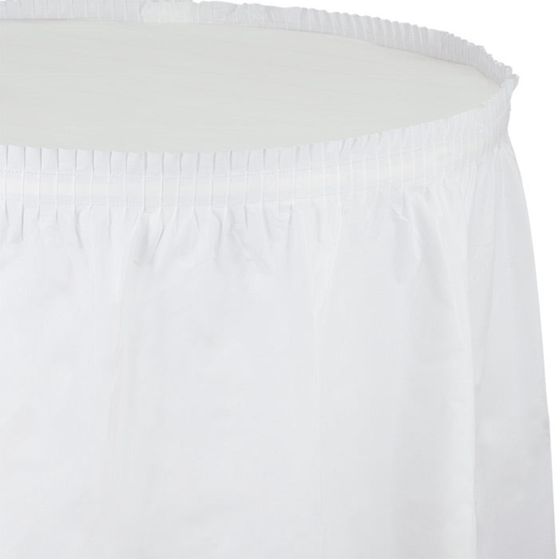 White Plastic Tableskirt 14 ft x 29"