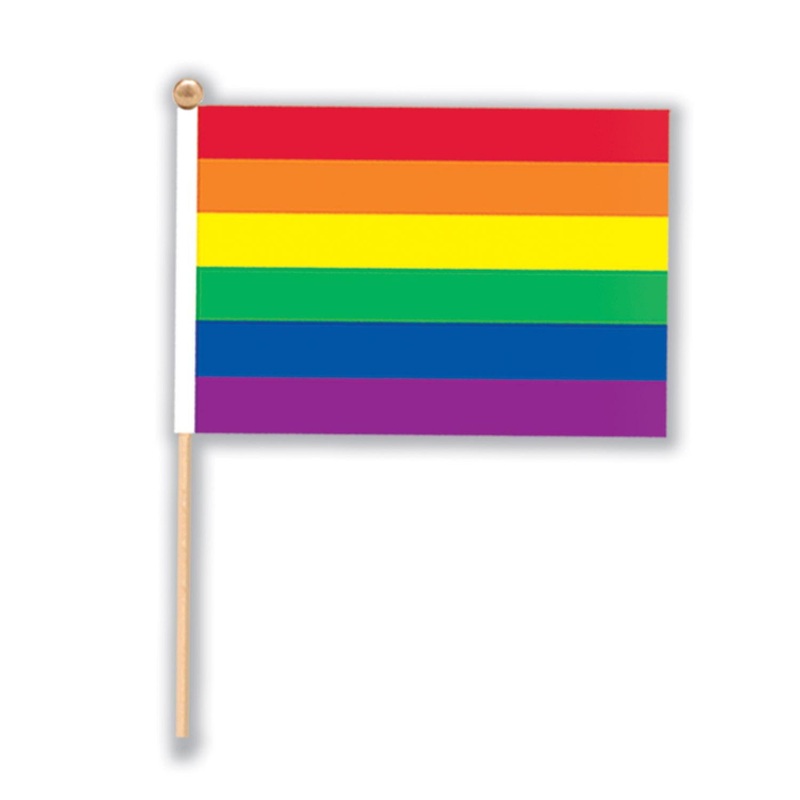 12 Pack Beistle 6 Inch- Rainbow Party Flag - Fabric