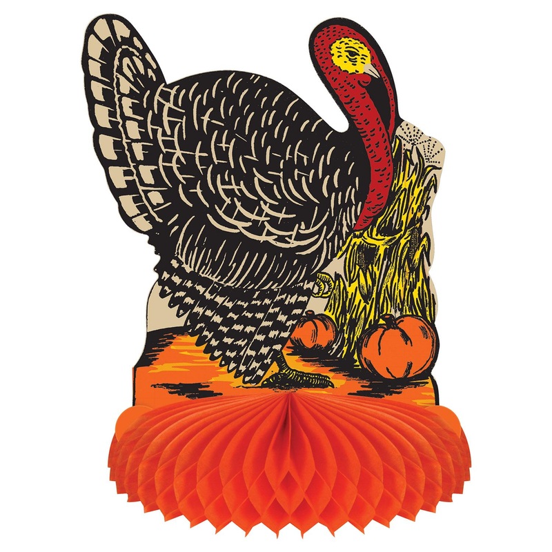 12 Pack Beistle Thanksgiving Vintage Fall Harvest Turkey Centerpiece