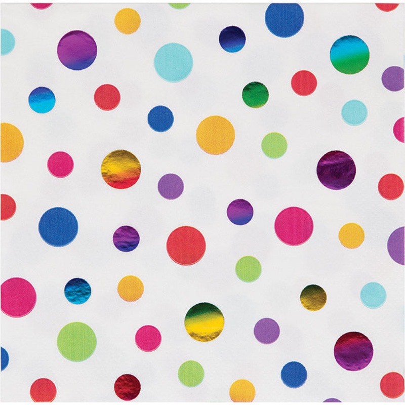 192 pc Bulk Rainbow Foil Luncheon Napkins