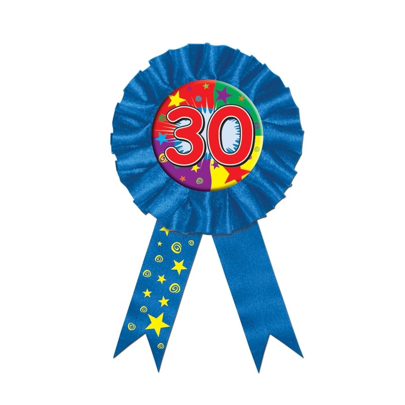 6 Pack Beistle 30th Birthday Party Award Ribbon