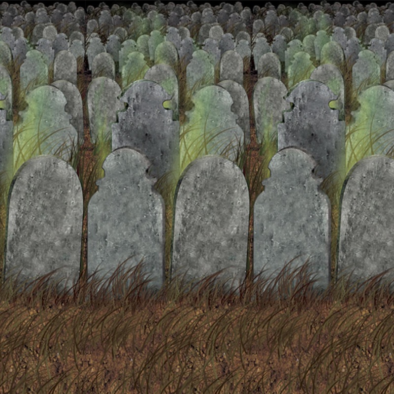 6 Pack Beistle Halloween Graveyard Backdrop