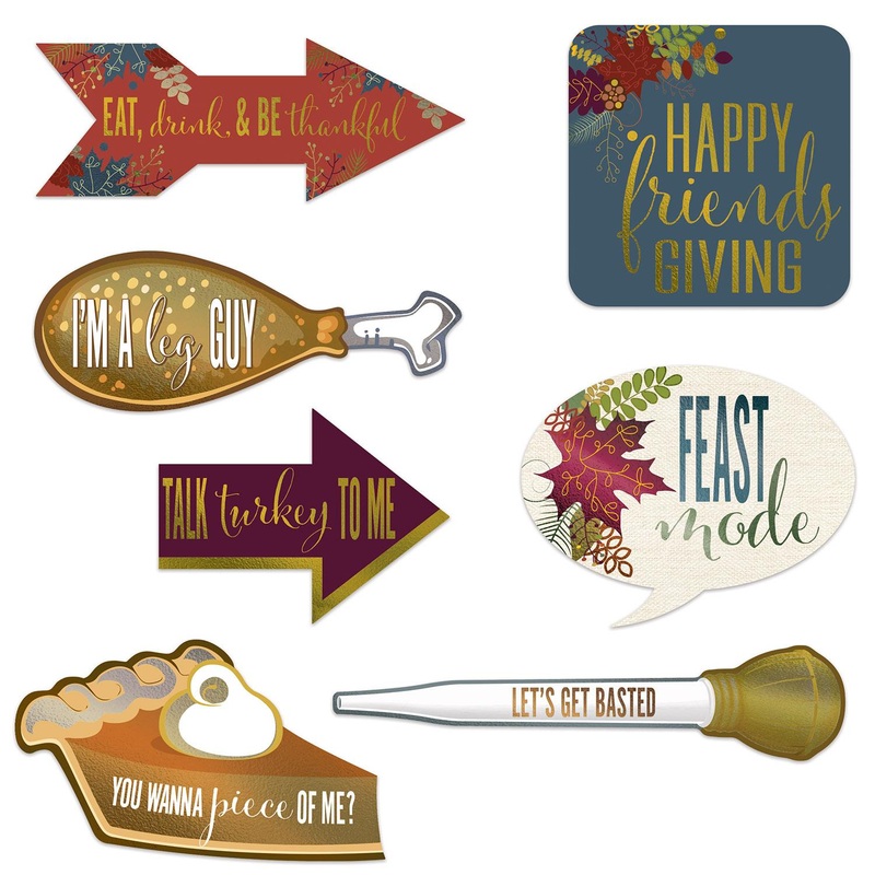 84 Piece Beistle Foil Friendsgiving Photo Fun Signs