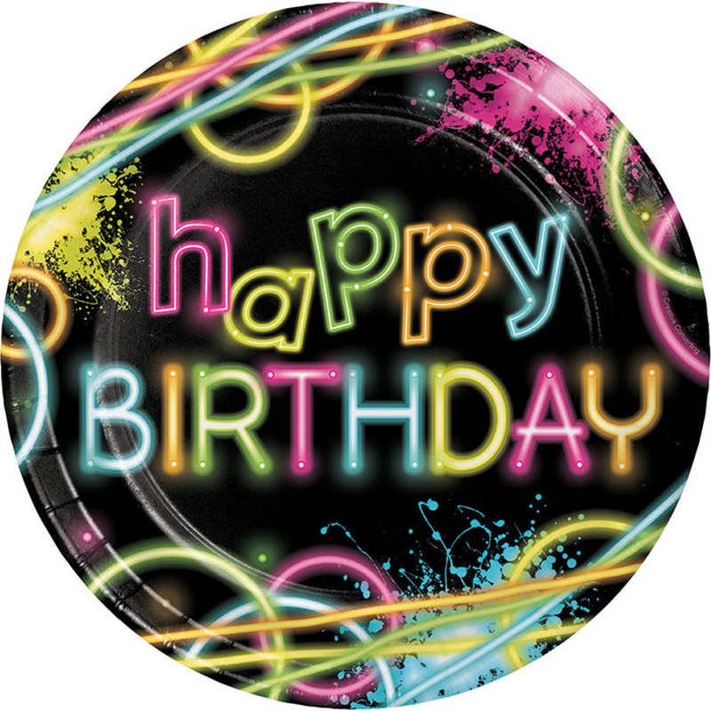 96 pc Bulk Glow Party Dinner Plates