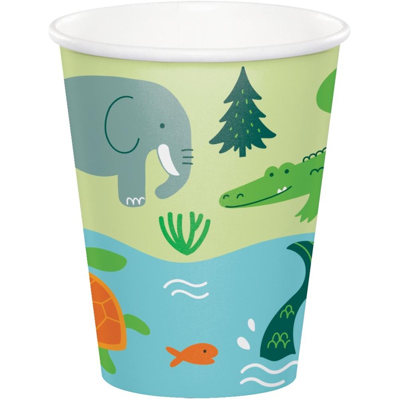96 pc Bulk One-derful World Wildlife Animal 9 Oz Cups