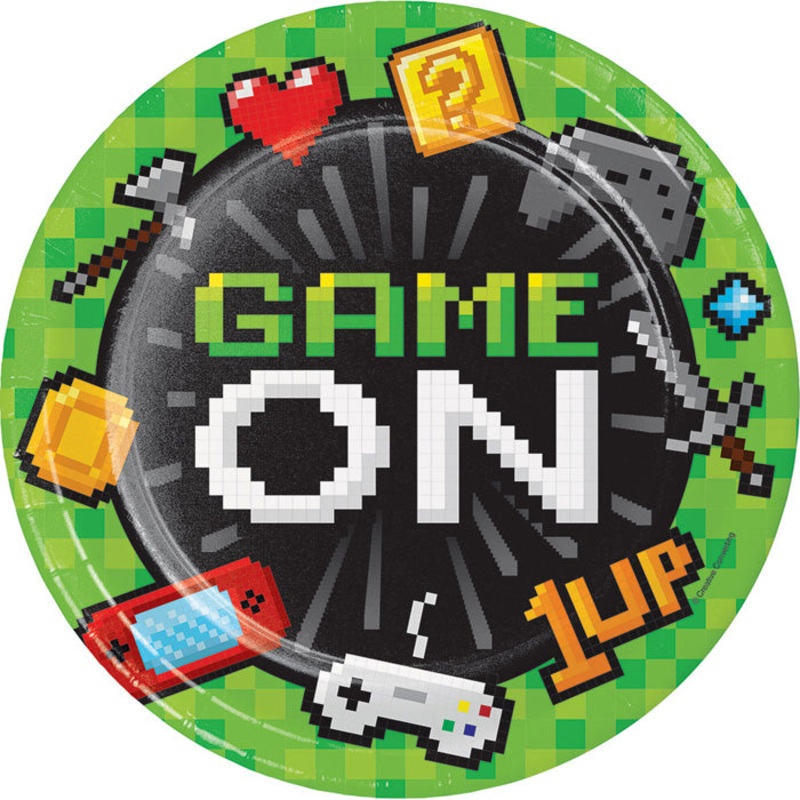 96 pc Bulk Video Games Party Dinner Plates