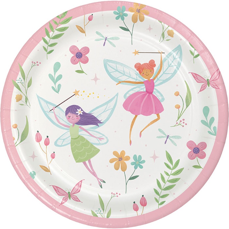 Bulk Pack of 24 Fairy Forest Paper Dessert Plates