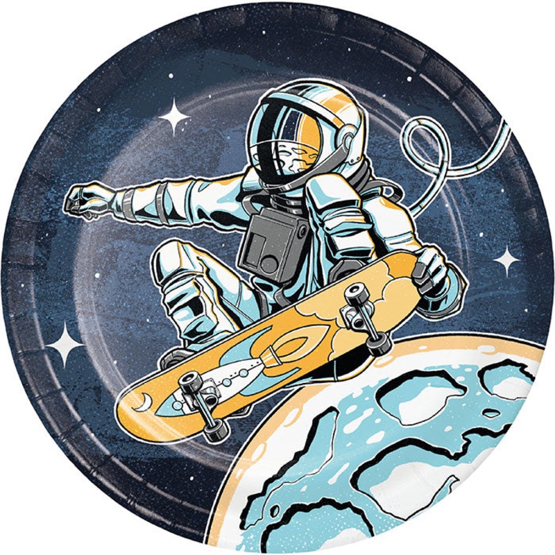 Space Skater Paper Dessert Plate (8/Pkg)